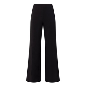 Joseph Ribkoff black wide-leg trousers in polyester-spandex blend with elasticated waistband and flared hem
