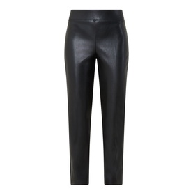 Joseph Ribkoff black faux leather slim-leg trousers with elasticated waistband and tapered ankle