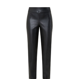 Faux Leather Straight Leg Trousers