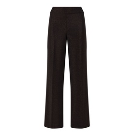 Joseph Ribkoff bronze wide-leg trousers with metallic shimmer, elasticated waistband, in nylon and metal fibre blend