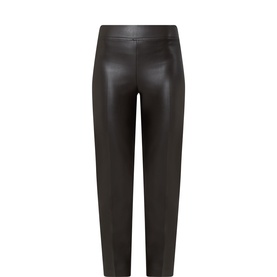 Bonded Faux Leather Trousers