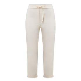 Joseph Ribkoff Drawstring Cropped Sweatpants in Birch, elasticated waist with drawstring, straight leg, slightly cropped hem