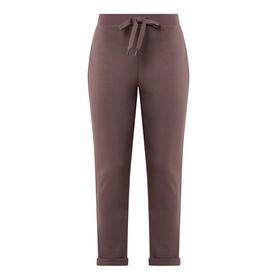 Joseph Ribkoff Drawstring Track Pants in mink, straight-cut with elasticated drawstring waist and rolled cuffs