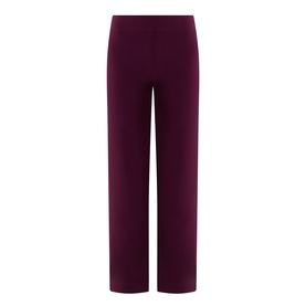 Joseph Ribkoff elderberry wide-leg trousers in polyester-spandex blend with elasticated waistband, flat-lay view