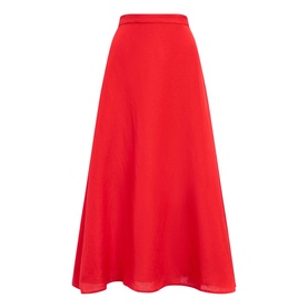 Forever New Cherry Tomato midi skirt with A-line silhouette and elasticated waistband