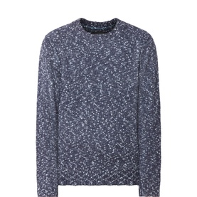 Scotch & Soda dark blue marl crew neck knit jumper with flecked texture, long sleeves and ribbed cuffs and hem