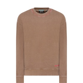 Scotch & Soda crew neck sweatshirt in Walnut, 100% cotton with contrast stitching detail and tonal logo embroidery