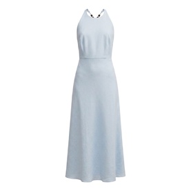 Forever New Bluebell halterneck midi dress with A-line skirt and embellished neckline detail