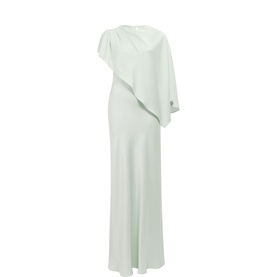 Zinnia Asymmetric Cape Flared Dress
