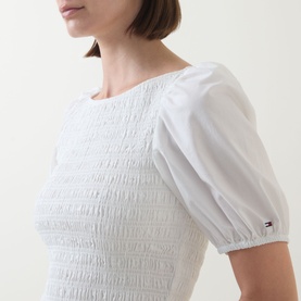 Smocked Puff Blouse