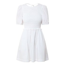 Tie-Back Smocked Mini Dress