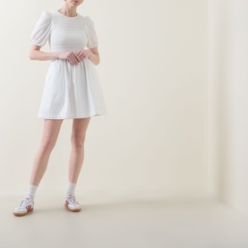 Tie-Back Smocked Mini Dress