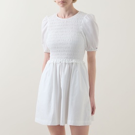 Tie-Back Smocked Mini Dress