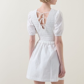 Tie-Back Smocked Mini Dress