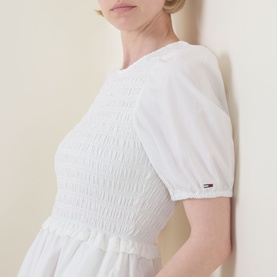 Tie-Back Smocked Mini Dress