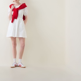 Tie-Back Smocked Mini Dress