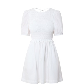 Tie-Back Smocked Mini Dress