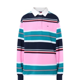 Flag Logo Striped Rugby Top