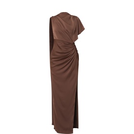 Ruched Cape Gown