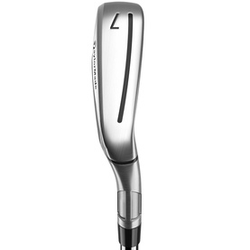 TaylorMade set of irons, silver chrome finish, 7-iron shown with narrow topline and clean blade face