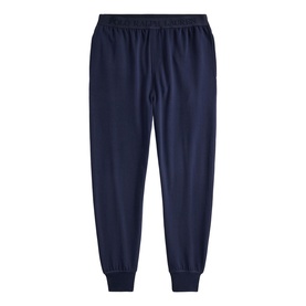 Ralph Lauren cruise navy lounge jogger bottoms with elasticated waistband and ribbed cuffs, flat lay