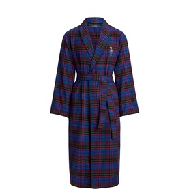 Polo Bear Plaid Flannel Robe