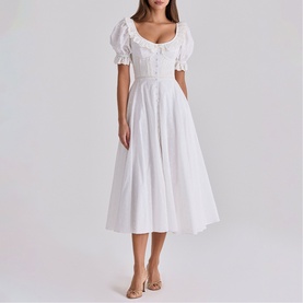 Bella Anglais Babydoll Flared Dress