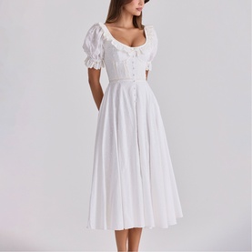 Bella Anglais Babydoll Flared Dress