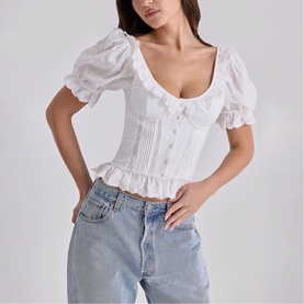 Bella Broderie Anglais Babydoll Blouse