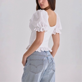 Bella Broderie Anglais Babydoll Blouse