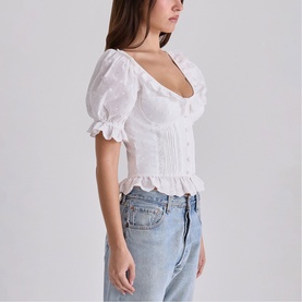 Bella Broderie Anglais Babydoll Blouse