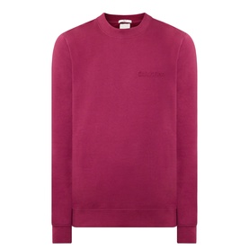 Calvin Klein 350 Logo Sweatshirt in Rhododendron, crew neck with tonal embossed chest logo, ribbed trims and long sleeves