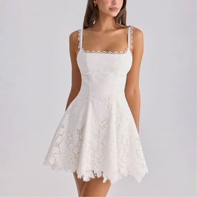 Isla Broderie Anglaise Mini Flared Dress
