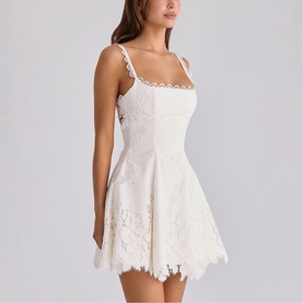 Isla Broderie Anglaise Mini Flared Dress