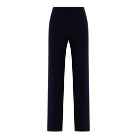Joseph Ribkoff midnight blue wide-leg trousers with elasticated waistband, straight silhouette in smooth stretch fabric