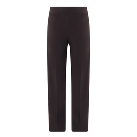 Joseph Ribkoff mocha wide-leg trousers with high elasticated waistband, straight cut, in stretch polyester fabric