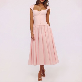 Kaia Cap-Sleeved Flared Dress