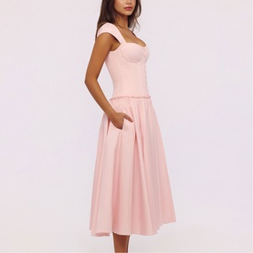 Kaia Cap-Sleeved Flared Dress