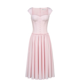 Kaia Cap-Sleeved Flared Dress