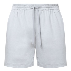 Lululemon Heathered Vapor/Heathered Silver Drop sweat shorts with elasticated drawstring waistband and relaxed fit