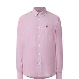 Pinstripe Eagle Logo Casual Shirt