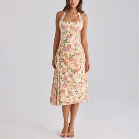 Tallulah Floral Halter Flared Dress