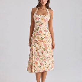 Tallulah Floral Halter Flared Dress