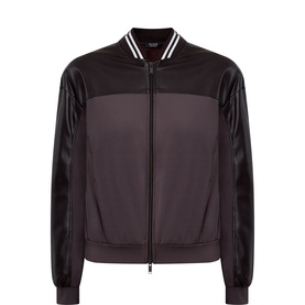 Hybrid Colour-Blocked Bomber Jacket