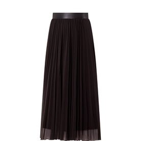 Pleated Sheer Panelled Skirt
