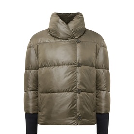Knitted Cuff Quilted Jacket