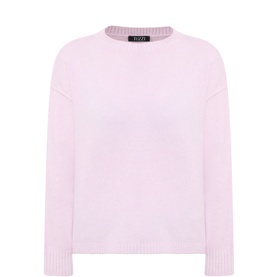 Tuzzi Pale Rose crew neck knit jumper with ribbed cuffs and hem, relaxed fit, long sleeves