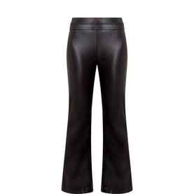 Flared Faux Leather Trousers