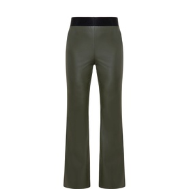 Faux Leather Flared Trousers