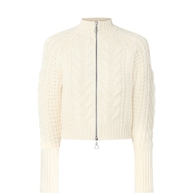 Elodie Cable-Knit Zip Cardigan